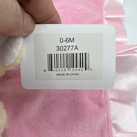 Baby Pink Soft Silky Lamb Lovey Security Blanket - Picture 6 of 13